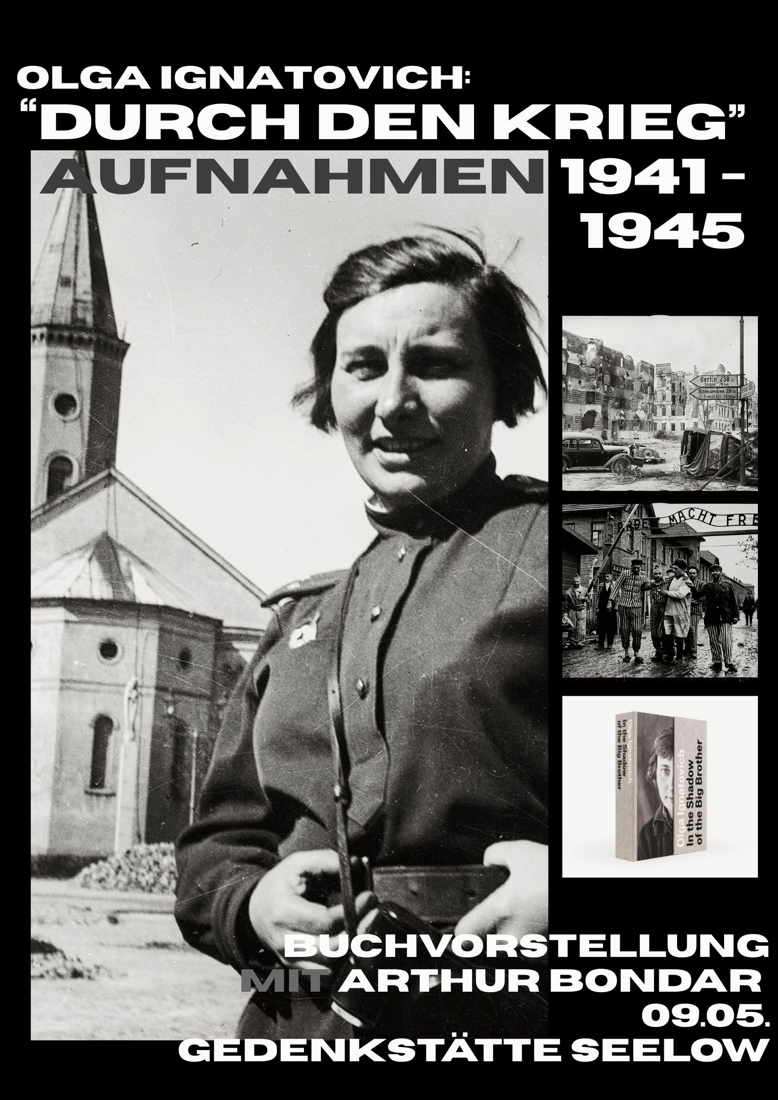 Veranstaltungsplakat zum Vortrag "Olga Ignatovich: Eine Fotoreise durch den deutsch-sowjetischen Krieg". Mit freundlicher Genehmigung von Arthur Bondar